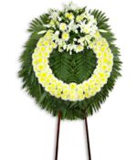 corona funebre verde y blanco