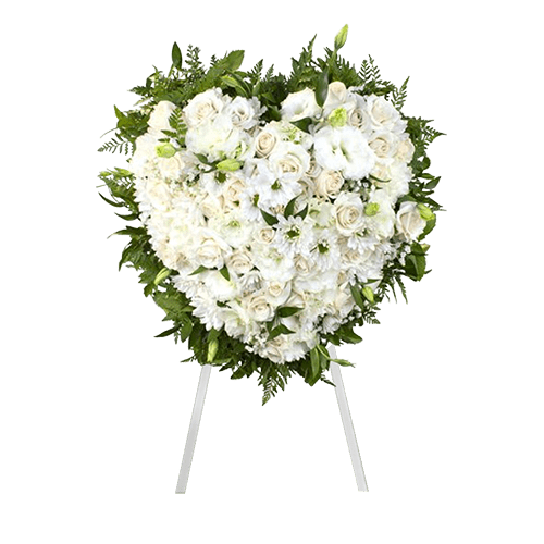 corazon de flores blancas