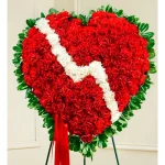 Corona fúnebre corazón partido