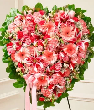Corona de flores corazón damicela