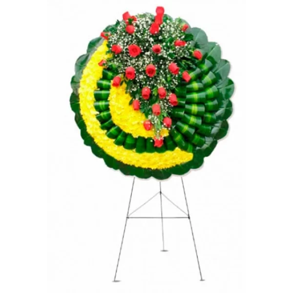 Corona de flores redondo